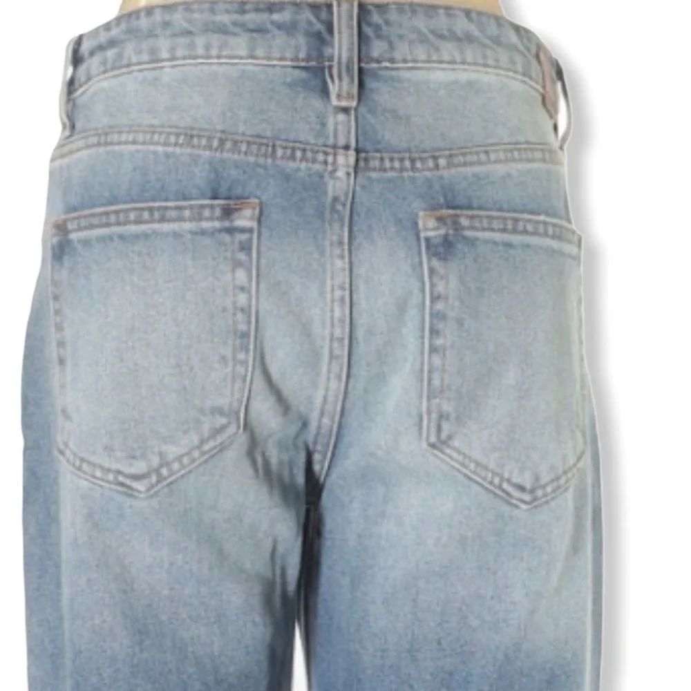 HIDDEN High Rise Distressed Knees Raw Hem Jeans - Picture 4 of 5